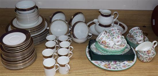 A Royal Doulton Rochelle pattern dinner service and a Minton Haddon Hall pattern tea service